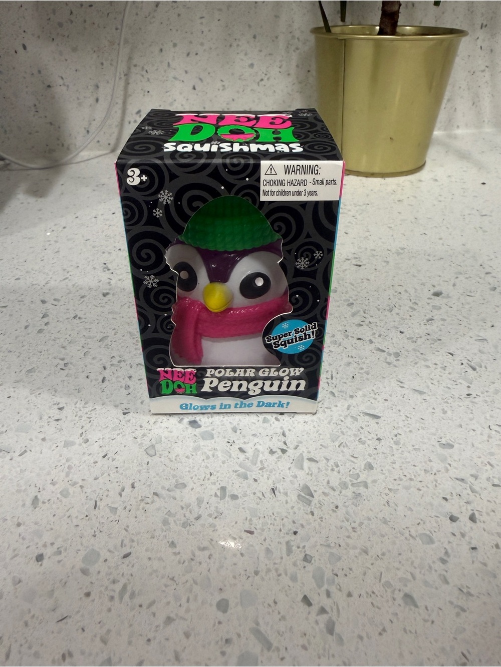 Polar Glow Penguin Squishy Toy - Pink & Green
